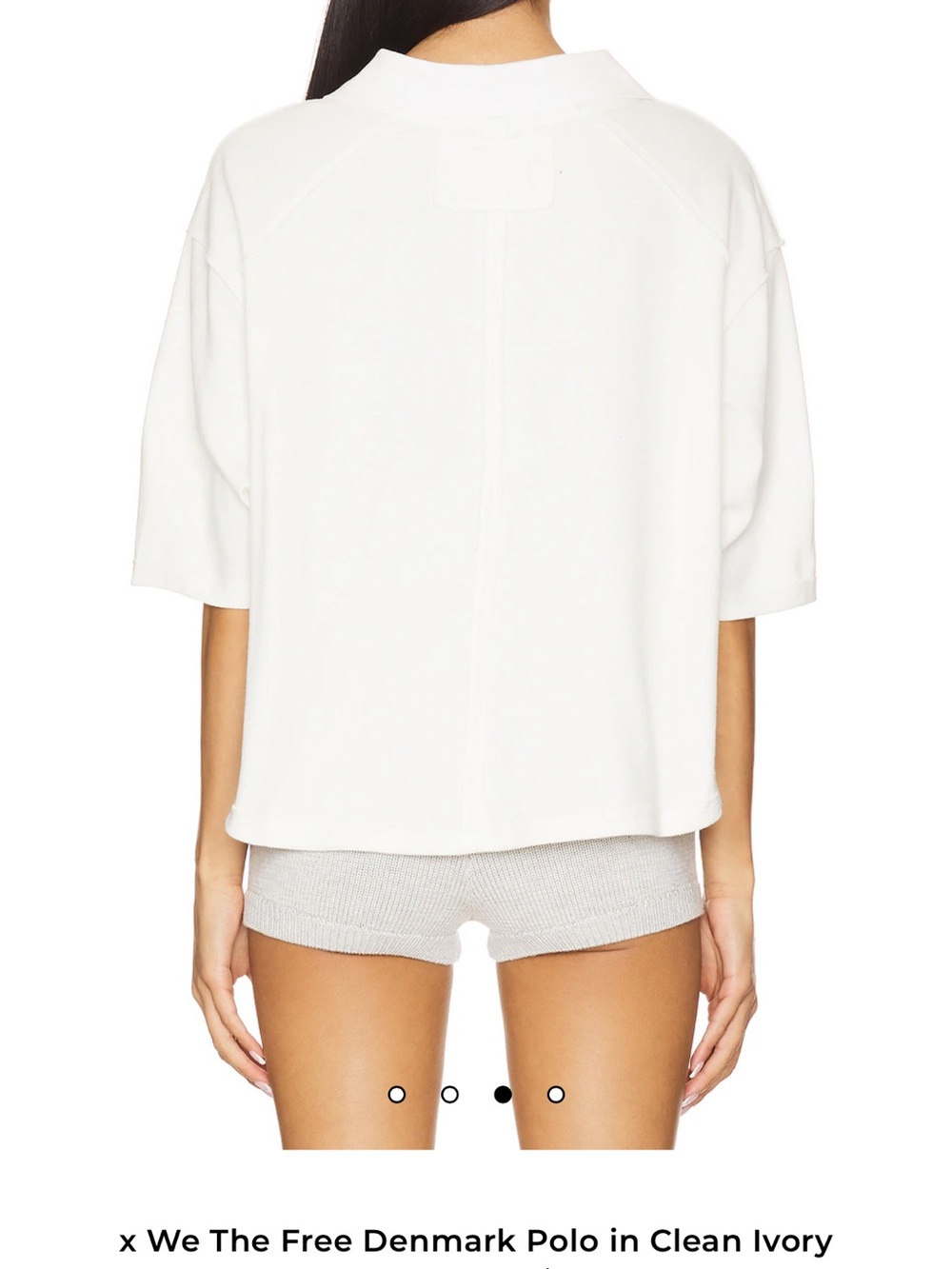 NWT We The Free White/Cream Cropped Polo Top Size Medium NEW - Picture 8 of 9